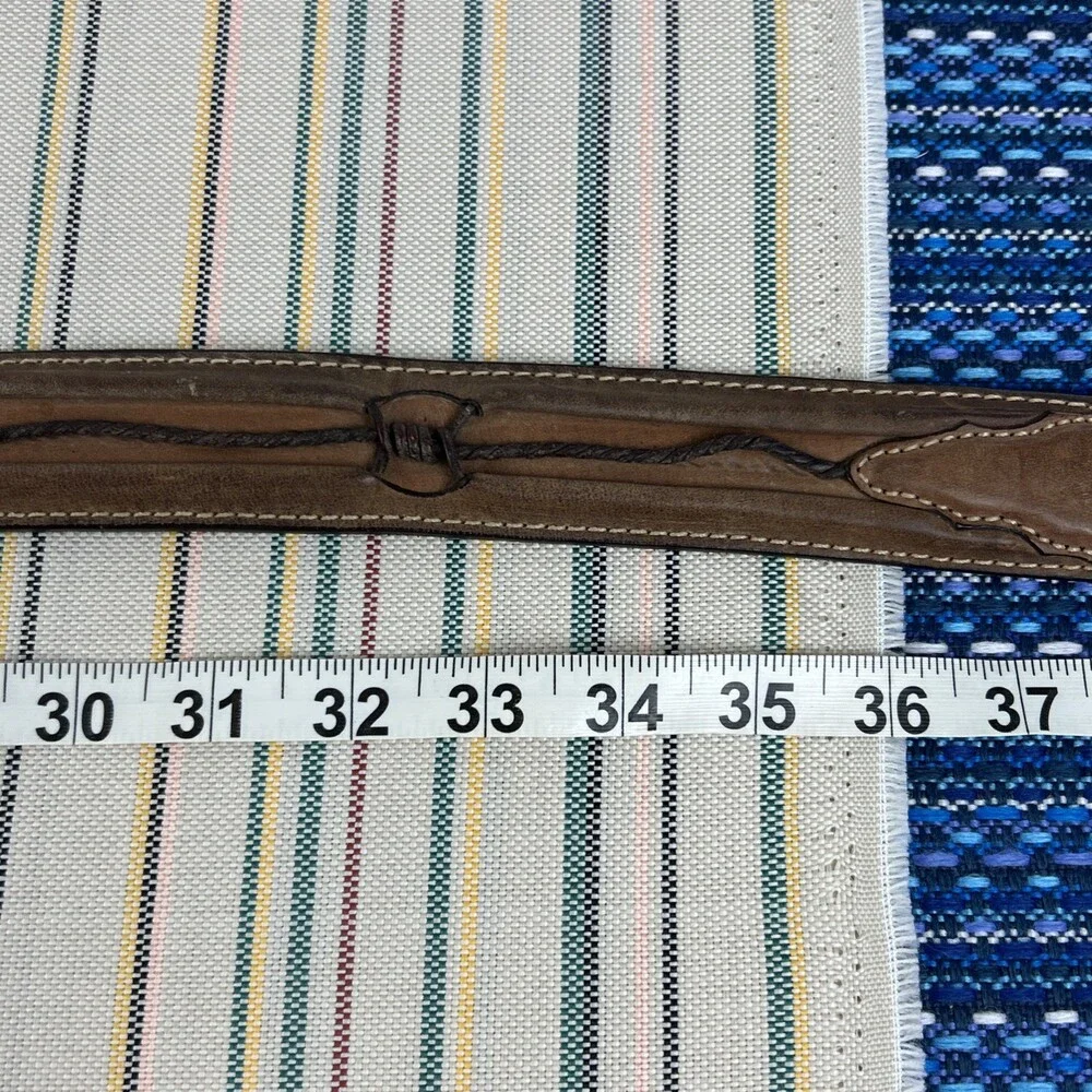 Justin Belt Mens Aged Bark Fenced in Belt C10817 Brown Barbed Wire Size 42